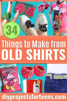 the cover of 34 things to make from old shirts