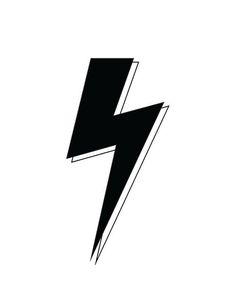 a black and white image of a lightning bolt