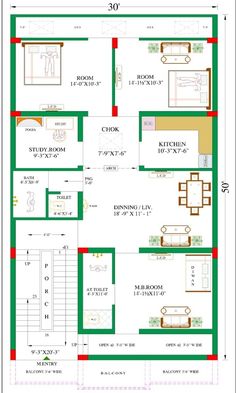 two story house plan with 3 bedroom and 2 bathrooms in the floor plans for small houses