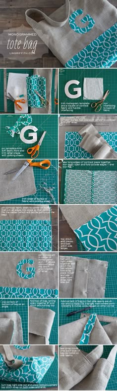 step by step instructions on how to make a diy bag with fabric and scissors