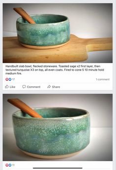 two photos showing the same bowl with chopsticks in it, and one has a wooden