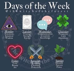 Days Of The Week Witchcraft, Teen Witch, Witch Spirituality, Magic Spell Book, Wiccan Spell Book, Magick Book, Witchcraft Spell Books, Witchy Crafts, Witch Spell Book