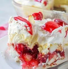 a close up of a piece of cake on a plate