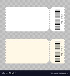 two blank tickets with barcodes on them