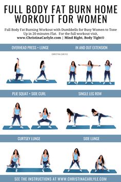 Trainer Christina Carlyle doing 6 HIIT Exercises at Home Effective Workouts Losing Weight At Home, Combination Workout Moves, Home Hiit Workout, Full Body Fat Burning Workout, Quick Hiit Workout, Christina Carlyle, Home Hiit, Fitness Change, Workout Instructions