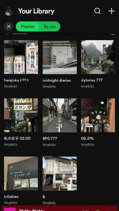 an iphone screen showing the location of various shops and restaurants in japan, with text reading your library playlist by year