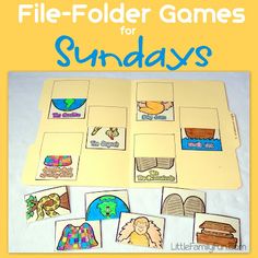 an image of file folder games for sunday's