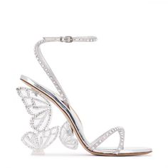 Paloma Sandal Diamond | Sophia Webster Pointed High Heels, Butterfly Heels, Comfortable High Heels, Strappy High Heels, Rhinestone Heels, Wedding Sandals, Sophia Webster, Heels Sandals, Sandals For Women