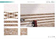 an image of bathroom wall tiles with different designs and colors on the tile in this page