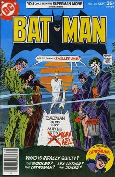 the cover to batman comic book, which features an image of men in costumes and bats