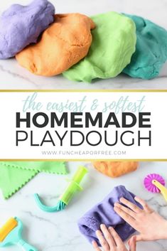 homemade playdough recipe with hands on it