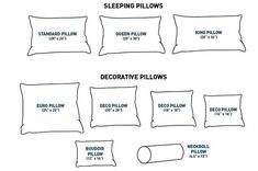 the pillow sizes for sleeping pillows