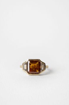 Salt And Pepper Diamond Ring Engagement, Amber Wedding Ring, Trapezoid Side Stones, June Rings, Amber Diamond, Bronze Wedding, Salt And Pepper Diamond Ring, Pepper Diamond Ring, Dream Engagement