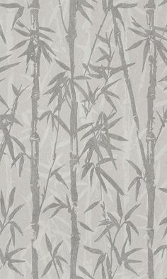 a wallpaper with bamboo trees in grey and white