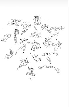 an image of people doing different things in the air with their arms and legs spread out