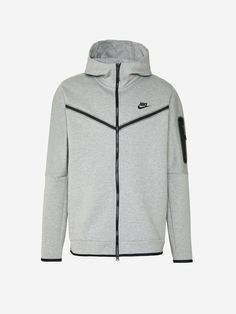 Front zipper closure  Hood  Zipper pocket on sleeve   Size & Fit: Fit regularThe model is 183 cm tall and wears size M Nike Tech Sweater, Nike Tech Jacket, Blazer 77, Nike Clothes Mens, Nike Tech Fleece Hoodie, Nike Tech Fleece, Nike Tech, Tech Fleece, Grey Nikes