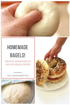 homemade bagels recipe displayed by an nyc bagel snob with text overlay