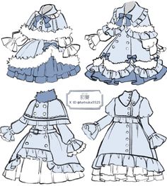 Chibi Outfits Clothes, Winter Outfit Drawing, Blueberry Outfit, Chibi Outfits, Outfit Drawing, Fashion Drawing Dresses