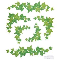 green leaves are arranged in the shape of a circle