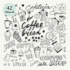 coffee shop hand drawn doodles on lined notebook paper stock photo, images and royalty