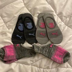 Nwt Puma Socks Comfortable Workout Socks, Comfortable Sports Socks For Spring, Comfortable Breathable Pink Socks, Sporty Pink Sports Socks, Sporty Pink Socks For Sports, Casual Gray Sports Socks, Pink Sports Socks, Pink Casual Sports Socks, Pink Breathable Workout Socks