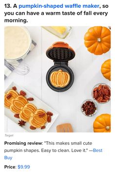 an image of pumpkin shaped waffle maker