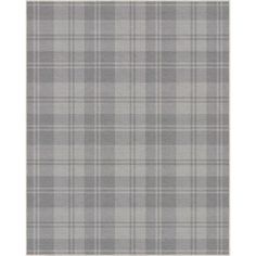 a gray and white plaid rug