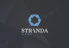 the logo for stranda ski resort on a black background with blue and white shapes