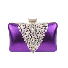 evening purse For Women Who Go For Shopping, Dating, Evening Party or Wedding. Elegant Handheld Evening Bag For Prom, Luxury Purple Clutch For Evening, Glamorous Clutch Bags For Party Season, Glamorous Rectangular Shoulder Bag For Party, Glamorous Handheld Bag For Prom, Elegant Rectangular Bags For Party Season, Luxury Purple Evening Bags, Luxury Purple Rectangular Evening Bag, Rectangular Bags For Party Season Events