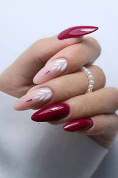 Nail February Ideas, Subtle February Nails, Elegant Nails Stiletto, Simple February Nails Almond, February Almond Nails, Feb Nails 2024, Nails February 2024, February Nail Inspo 2024, Valentine’s Day Nails Red