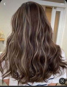 Long Brown Highlighted Hair, Milk Tea Highlights, Dyed Brown Hair, Brown Highlighted Hair, Cold Brown Hair, Caramel Hair Highlights, Short Blue Hair, Babylights Hair, Baby Highlights