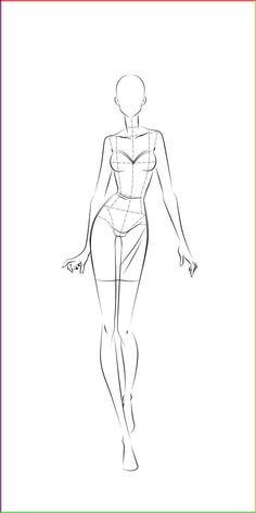 a drawing of a woman's body in the shape of a torso and legs