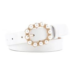 Pearl Buckle Decorative Belt – Arimonz Pearl Belt, Leather Belt Buckle, Embellished Belt, Belt Gold, Blue Belt, Casual Belt, Pearl Leather, White Belt, Buckle Belt