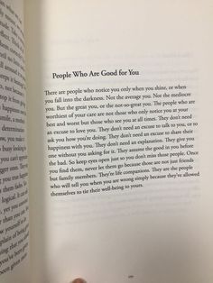 someone is reading a book about people who are good for you