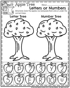 an apple tree worksheet with numbers and letters for the letter o to z