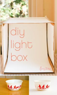 the diy light box is open and ready to be used as a snack bowl