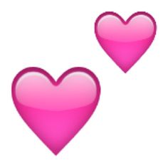 two pink hearts on a white background