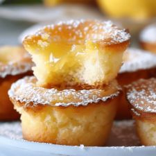 some sugar covered cupcakes sitting on a plate with lemons in the background