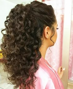 Curly Bridal Hair, Curly Hair Ponytail, Hair Romance, Curly Wedding Hair, Peinados Fáciles Para Cabello Corto, Curly Girl Hairstyles, Penteado Cabelo Curto, Sleek Hairstyles