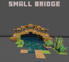 a small bridge is shown in this minecraft video game