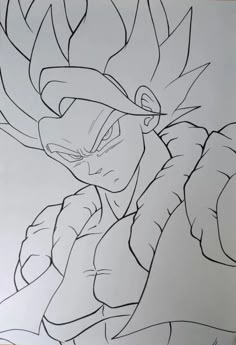 a drawing of the character gohan from dragon ball