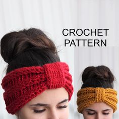 ✨ ENGLISH pattern written in 👉ENGLISH,  in US standard terms. NALA- Crochet a beautifully textured headband! You'll love this so easy way to crochet this ear warmer! Easy to make and trendy to wear, enjoy this rewarding project! Use any worsted weight yarn in your stash. Keep your ears warm while still looking stylish with this boho, turban style, headband! It's a great pattern for beginners: -simple stitches -easy to follow written instructions -photo tutorial. Both elegant and stylish, cozy a Head Wrap Crochet, Crochet Headwear, Boho Head Wrap, Bandeau Au Crochet, Crochet Headband Pattern Free, Headband Crochet, Crochet Headband Pattern, Crochet Ear Warmer, Crochet Simple