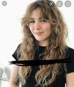 Fringe Curtain Bangs Curly Hair, 80s Curtain Bangs, Curly Hair Curtain Fringe, Face Framing Bangs Curly Hair, Long Wavy Haircut, Wavy Hair Fringe, Curly Hair With Curtain Bangs, Wavy Curtain Bangs, Wavy Hair Curtain Bangs