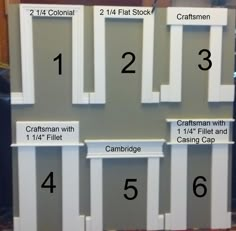 the numbers are numbered in white and black on this display board, which is also labeled as 1 / 4 / 4 flat stock