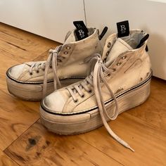 Worn Once, In Great Condition. Size Eu 41/Us 11. R13 Platform Sneakers, Platform Sneakers, Womens Shoes Sneakers, Limited Time, Shoes Sneakers, Color White, Women Shoes, Sneakers, White