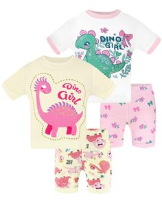 PRICES MAY VARY. 100% Cotton: The Girls PJ Sets with 4pc are 100% cotton, which are very soft, breathable, and lightweight. The natural cotton long sleeve pajamas for girls ensure comfortable night sleep, are also good for children's skin. We have been dedicating to providing kids with super comfy pajamas Safety: For kids' safety, our sleepwear is snug-fitting. And the T-Shirt pajamas sets are designed by the figure of most girls, including size 18-24 Months kids pajamas, 2T pajamas, 3T pajamas, Pajamas For Girls, Dinosaur Pajamas, Comfy Pajamas, Long Sleeve Pajamas, Kids Safety, Summer Pajama Set, Cute Pajama Sets, Summer Pajamas, Pajamas Comfy