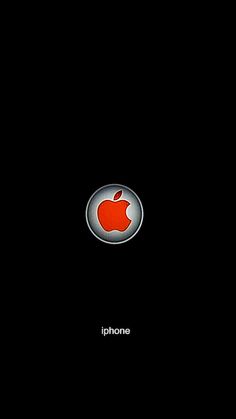 an apple logo on a black background with the words iphone in red and white letters