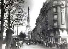 an old black and white photo of the eiffel tower in paris, france