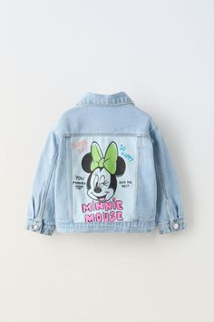 MINNIE MOUSE © DISNEY GRAFFITI DENIM JACKET - Blue | ZARA United States Zara Denim Jacket, Disney Jacket, Disney Print, Toddler Jeans, Paperbag Pants, Mouse Print, Disney T, Lilo Stitch, Disney Tshirts