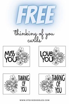 free printable cards with the words, thinking of you